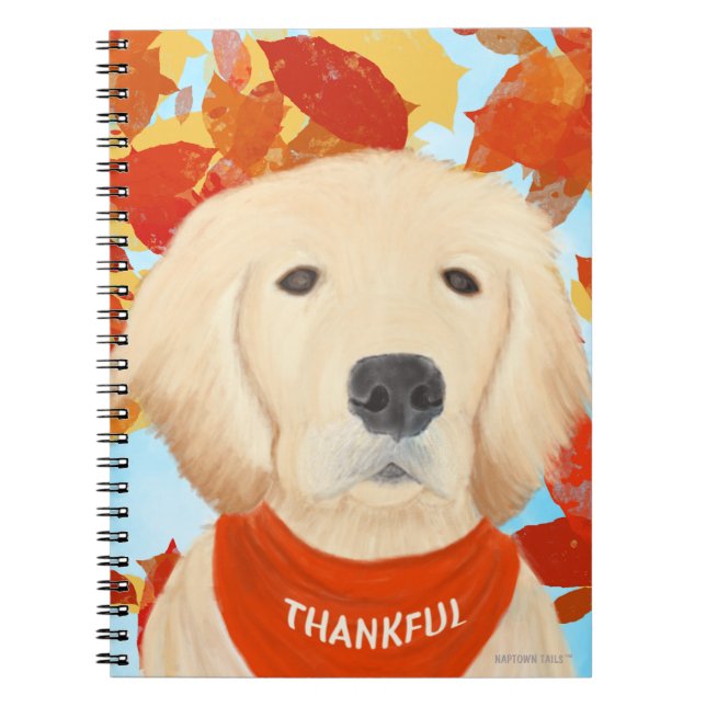 Dankbares Golden Dog Fall Journal Notizblock (Vorderseite)