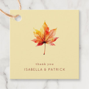 Dankbares Herbst-Ahornblatt Aquarell Geschenkanhänger