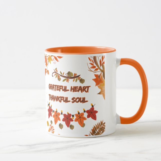 Dankbares Herz Dankbare Seele Tasse (Rechts)
