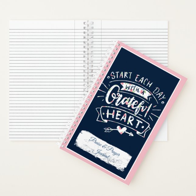 Dankbares herzflorales Lob und Gebetszeitschrift Notizbuch (Innen)