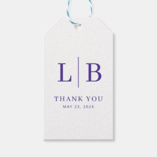 Dankbares Lila Serif Hochzeitsgeschenk-Anhänger Geschenkanhänger