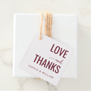 Dankbares Maroon Kalligrafie Geschenkanhänger