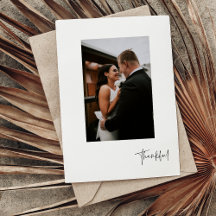 Dankbares modernes vertikales Foto Hochzeitskarte