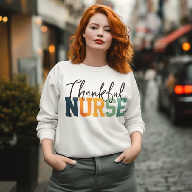 Dankbares Nurse Sweatshirt, Fall - Erntedank Sweatshirt (thankful nurse, nurse sweatshirt, thanksgiving sweatshirt, fall colors, fall season, autumn shirt)
