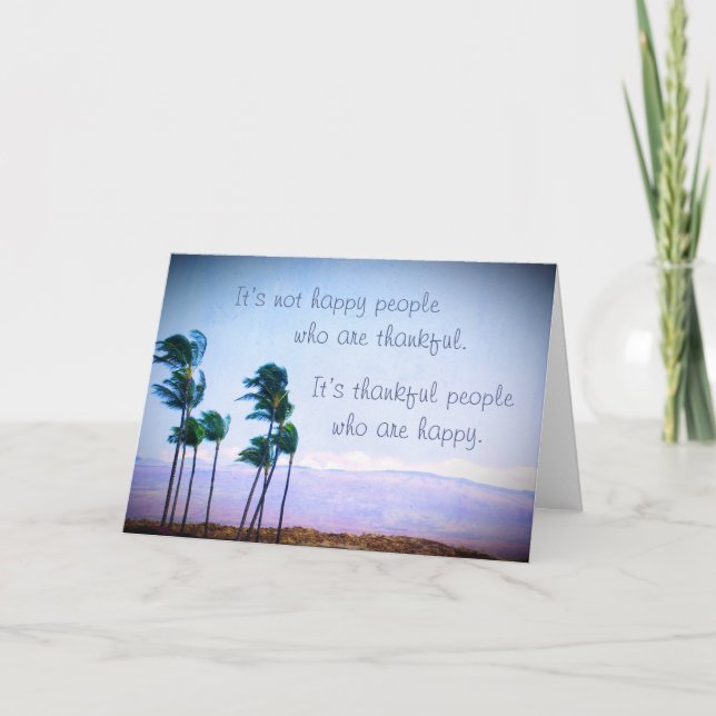 Dankbares People Tropical Hawaii Palm Trees Foto Dankeskarte (Vorderseite)