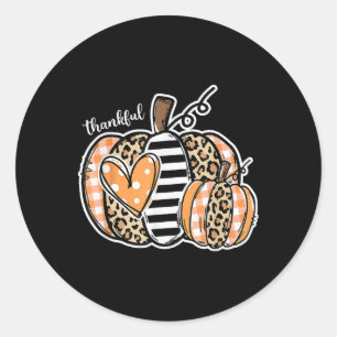 Dankbares Pumpkin Happy Thanksgiving Day Runder Aufkleber