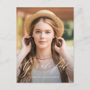 Dankbares Schriftfoto Abschluss Danke Postkarte