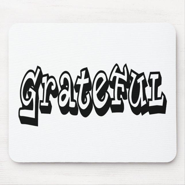Dankbares Sprichwort Graffiti Style Typografie Mousepad (Vorne)