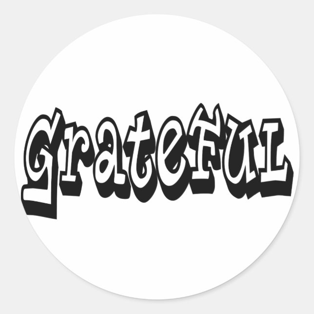 Dankbares Sprichwort Graffiti Style Typografie Runder Aufkleber (Vorderseite)