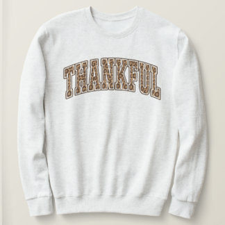 Dankbares Thanksgiving-Varsity-Retro-Leopardenmust Sweatshirt