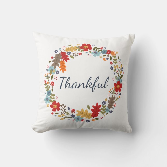 Dankbares Throw-Kissen Erntedankfest Hausgeschenk Kissen (Vorderseite)