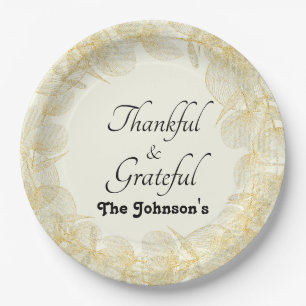 Dankbares und dankbares Herbstfest Abendessen Part Pappteller