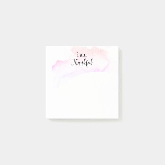 *~* Dankbarkeit Affirmation Ombre Pink ICH BIN DAN Post-it Klebezettel (Vorderseite)
