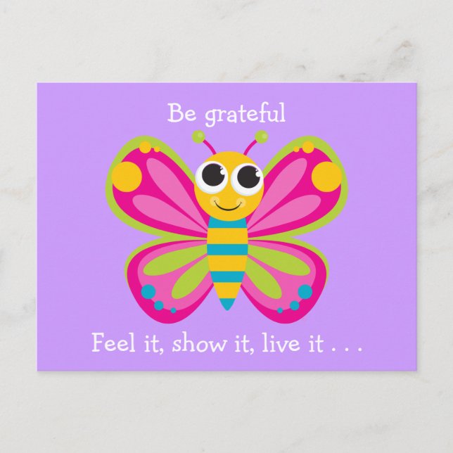 Dankbarkeit Butterfly Postkarte (Vorderseite)