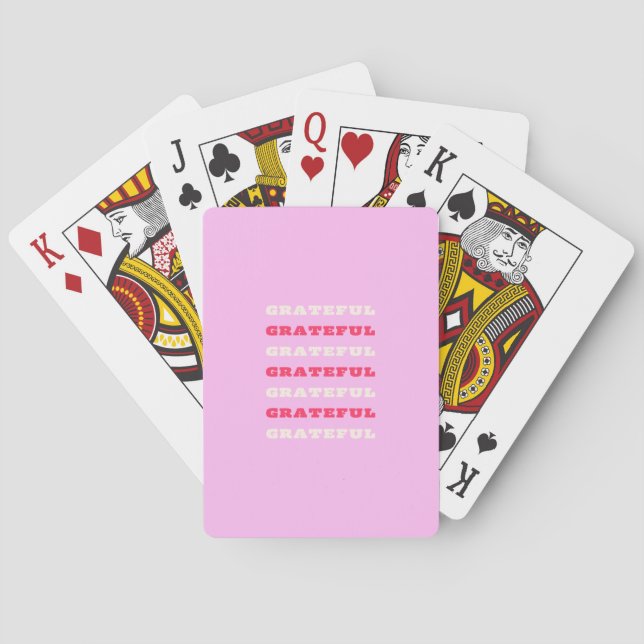 Dankbarkeit, Dankbarkeit, Danksagung, Rosa, Urlaub Spielkarten (Rückseite)