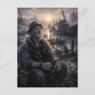Dankbarkeit / Fischer / Ein ruhiger Hafen Postkarte