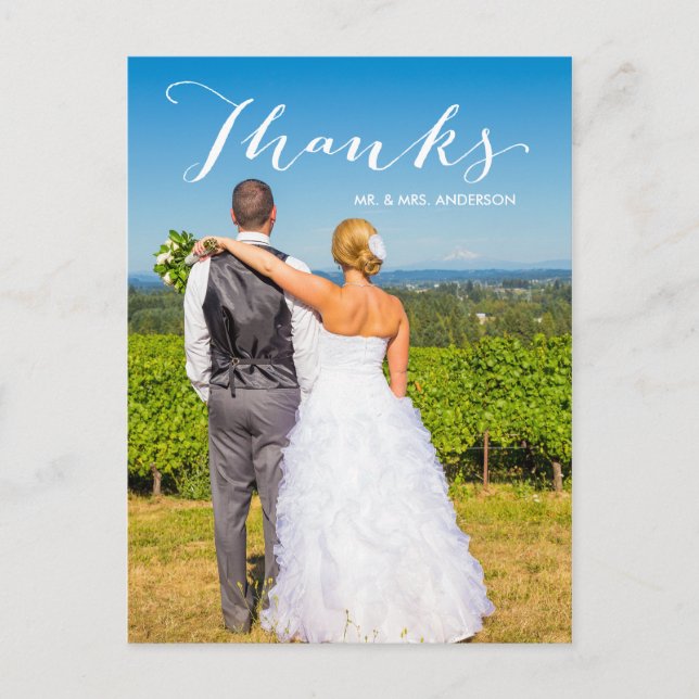 Dankbarkeit | Foto Wedding Vielen Dank Postcard Postkarte (Vorderseite)