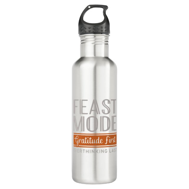 Dankbarkeit für den Feestmodus Edelstahlflasche (Vorderseite)