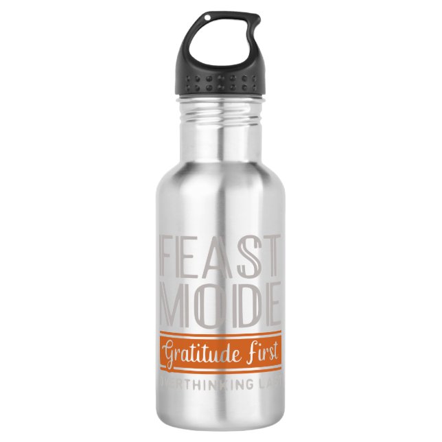 Dankbarkeit für den Feestmodus Edelstahlflasche (Vorderseite)