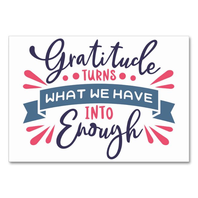 Dankbarkeit für Erntedank verwandelt das, was wir  Tischnummer (Vorderseite)