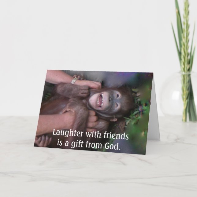 Dankbarkeit für Gelächter und Freunde Dankeskarte (Vorderseite)