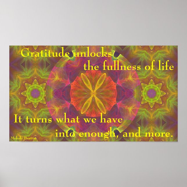 "Dankbarkeit ...Genough and more" Poster (Vorne)