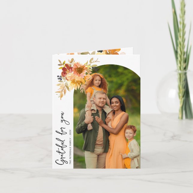 Dankbarkeit, Glückwunsch, Grußkarte Feiertagskarte (Vorderseite)