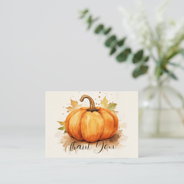 Dankbarkeit Harvest Pumpkin Vielen Dank Mitteilungskarte (Stehend Vorderseite)