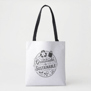 Dankbarkeit ist Nachhaltig Tote Bag - Vintager Cha Tasche