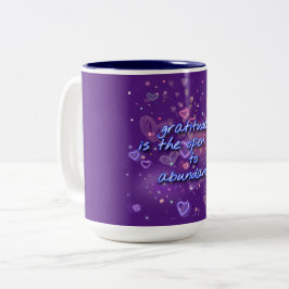 Dankbarkeit ist offen für Überfluss Zwei-Tonen-Kof Zweifarbige Tasse