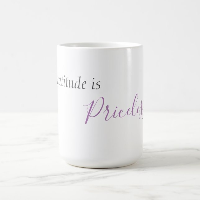 "Dankbarkeit ist unbezahlbar" Phrase Kaffee Tasse (Mittel)