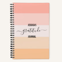 Dankbarkeit Journal blush pink gestreift Skriptnam