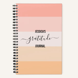 Dankbarkeit Journal blush pink gestreift Skriptnam Notizbuch