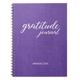Dankbarkeit Journal Lila Linen Foto Individuelle N Notizblock