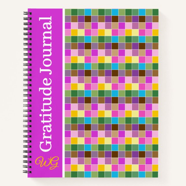 Dankbarkeit Journal Personalisiert Lila Finish Kar Notizbuch (Vorderseite)