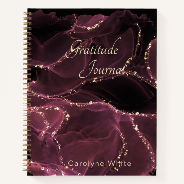Dankbarkeit Journal Pink Gold Glitzer Individuelle Notizbuch (Vorderseite)