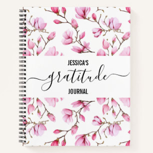 Dankbarkeit Journal Pink magnolia Muster Notizbuch