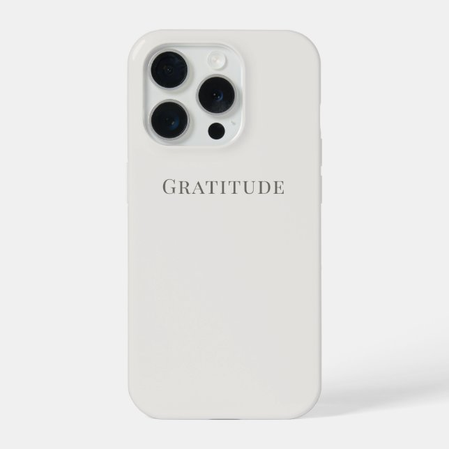 Dankbarkeit – Minimale Typografie (schlank oder ro iPhone 15 Pro Hülle (Rückseite)