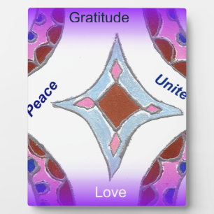 "Dankbarkeit Peace Liebe Unite" Mandala Art Print Fotoplatte