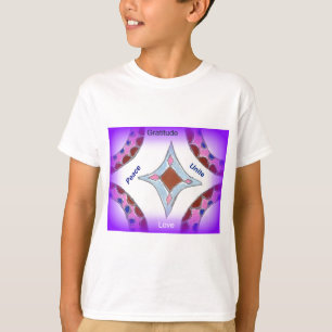 "Dankbarkeit Peace Liebe Unite" Mandala Art Print T-Shirt