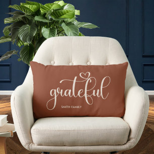 Dankbarkeit Personalisiert Brown Herbst Lendenkissen