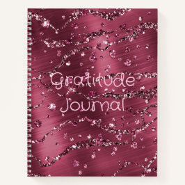 Dankbarkeit Personalisiert Journal, Burgund Glitze Notizbuch