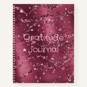 Dankbarkeit Personalisiert Journal, Burgund Glitze Notizbuch