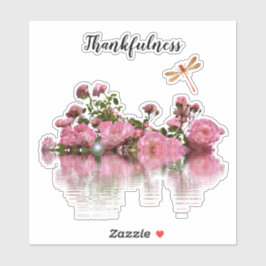 Dankbarkeit Pink Roses Aufkleber