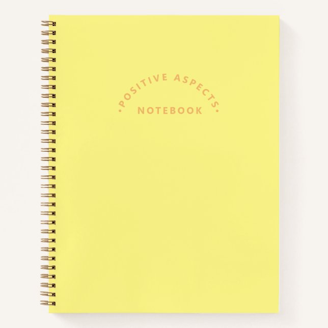 Dankbarkeit positive Aspekte Minimalistisch gelb Notizbuch (Vorderseite)