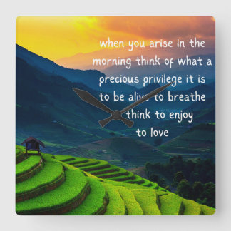 Dankbarkeit Quadratische Wanduhr