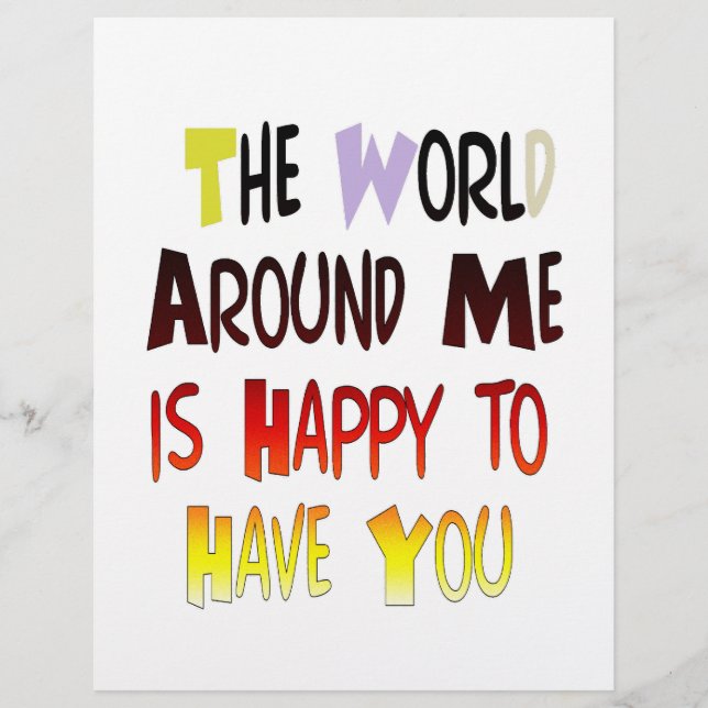 Dankbarkeit, Sie in meiner Welt zu haben (Vorderseite)