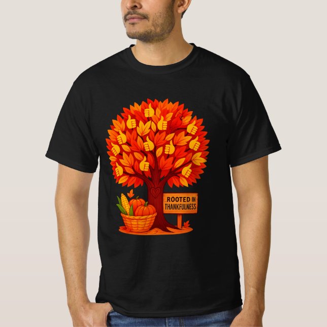 Dankbarkeit Tree Erntedank Shirt | Dankbares Autum (Vorderseite)