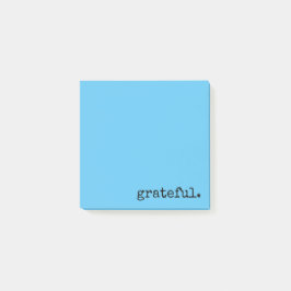 Dankbarkeit Typografie blau Post-it Klebezettel