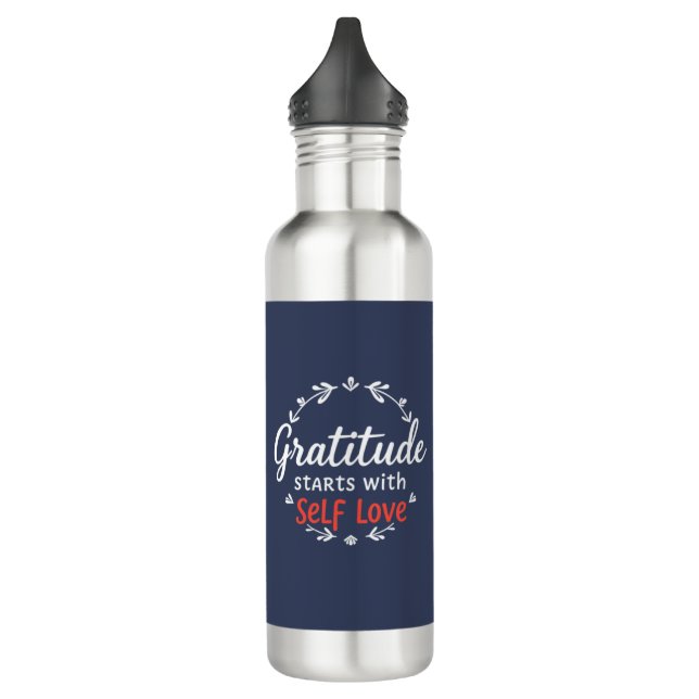 Dankbarkeit und Liebe individuell anpassbar Edelstahlflasche (Links)